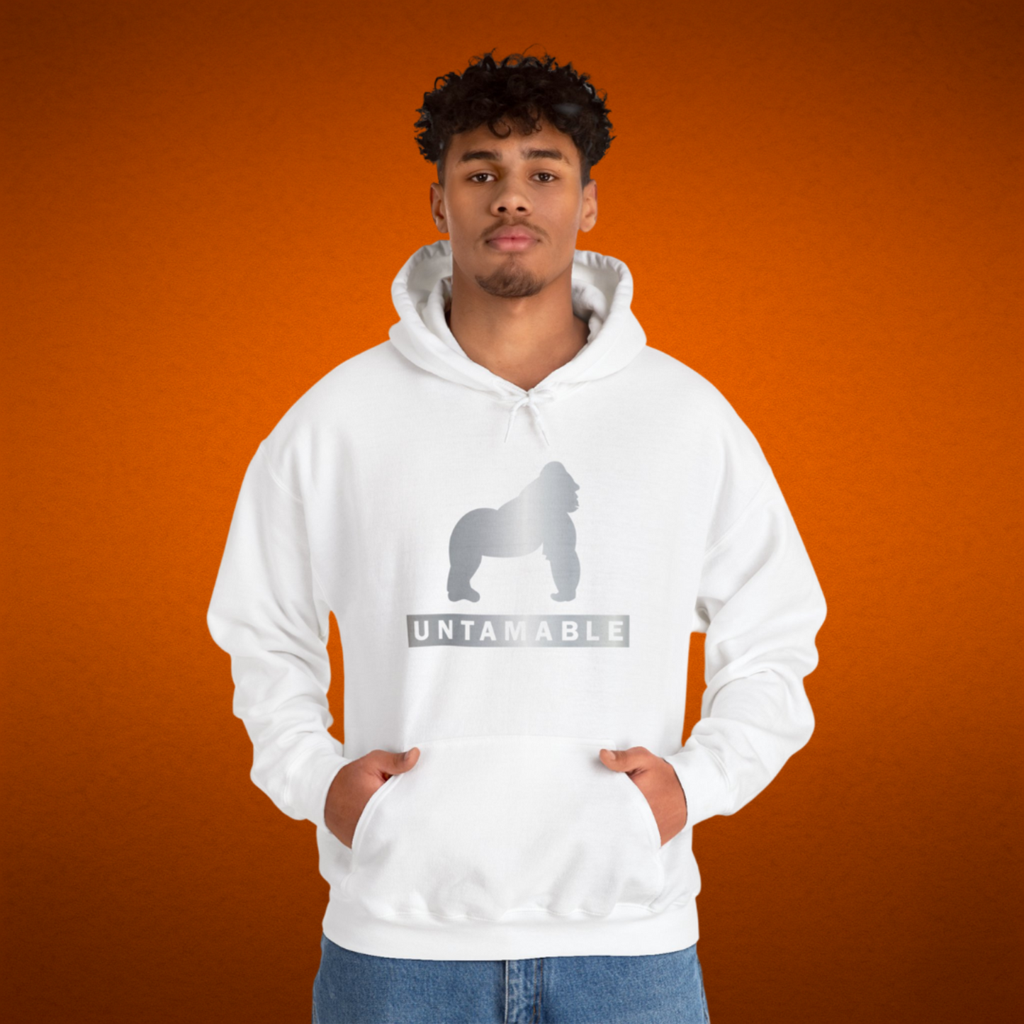 UNTAMABLE Hoodie with Silver Logo on Chest