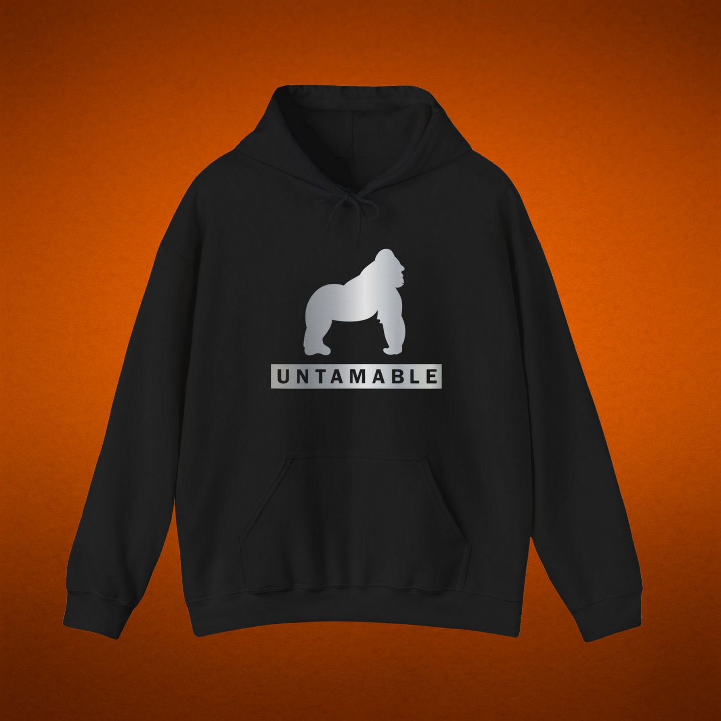 UNTAMABLE Hoodie with Silver Logo on Chest