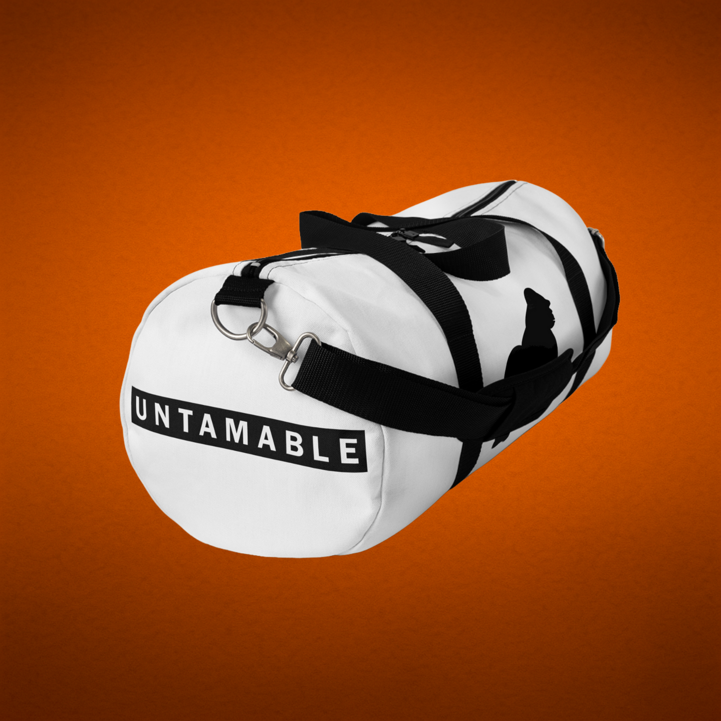 UNTAMABLE Duffle Bag White with Black Logo
