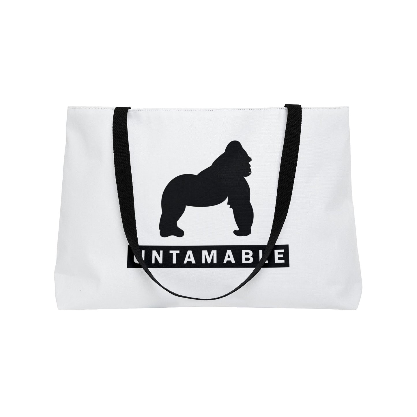 Weekender Tote Bag White with Black Gorilla