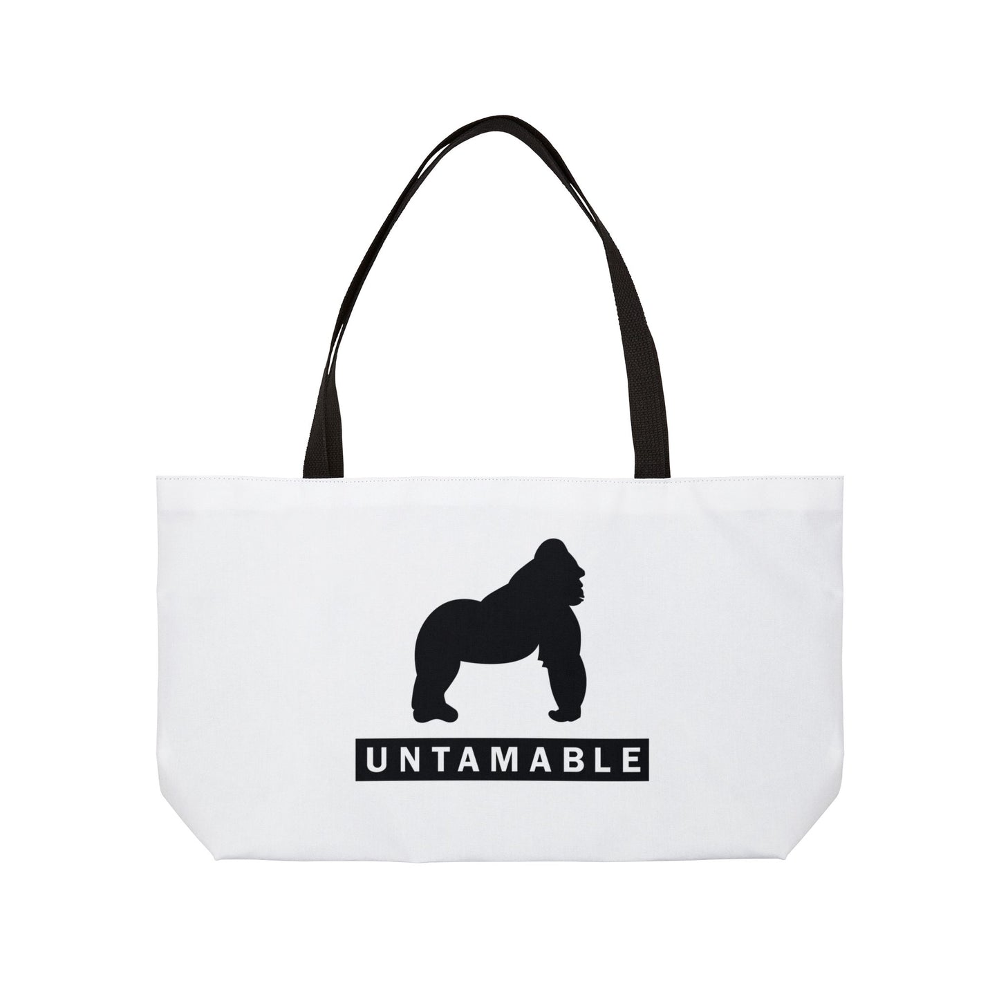 Weekender Tote Bag White with Black Gorilla