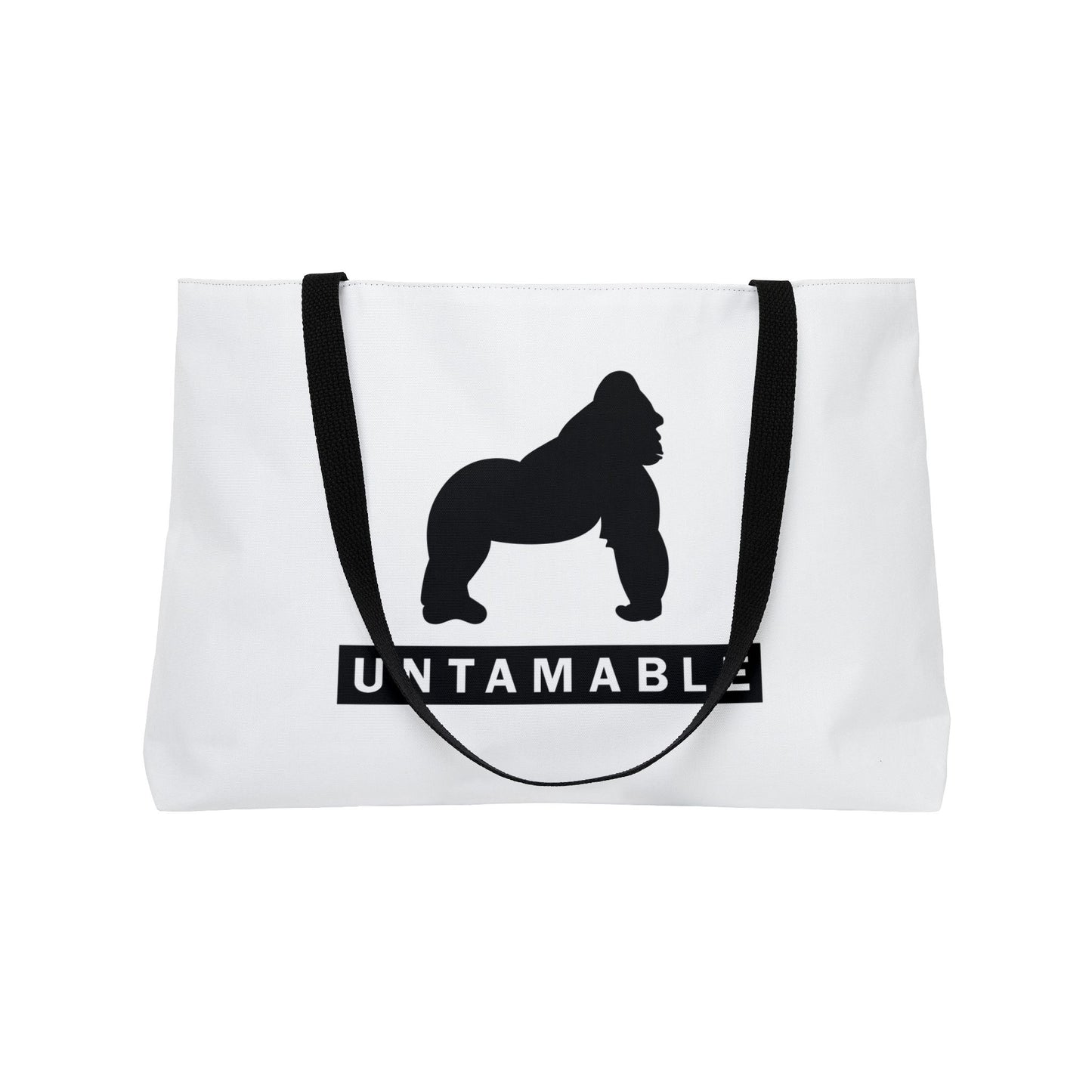 Weekender Tote Bag White with Black Gorilla