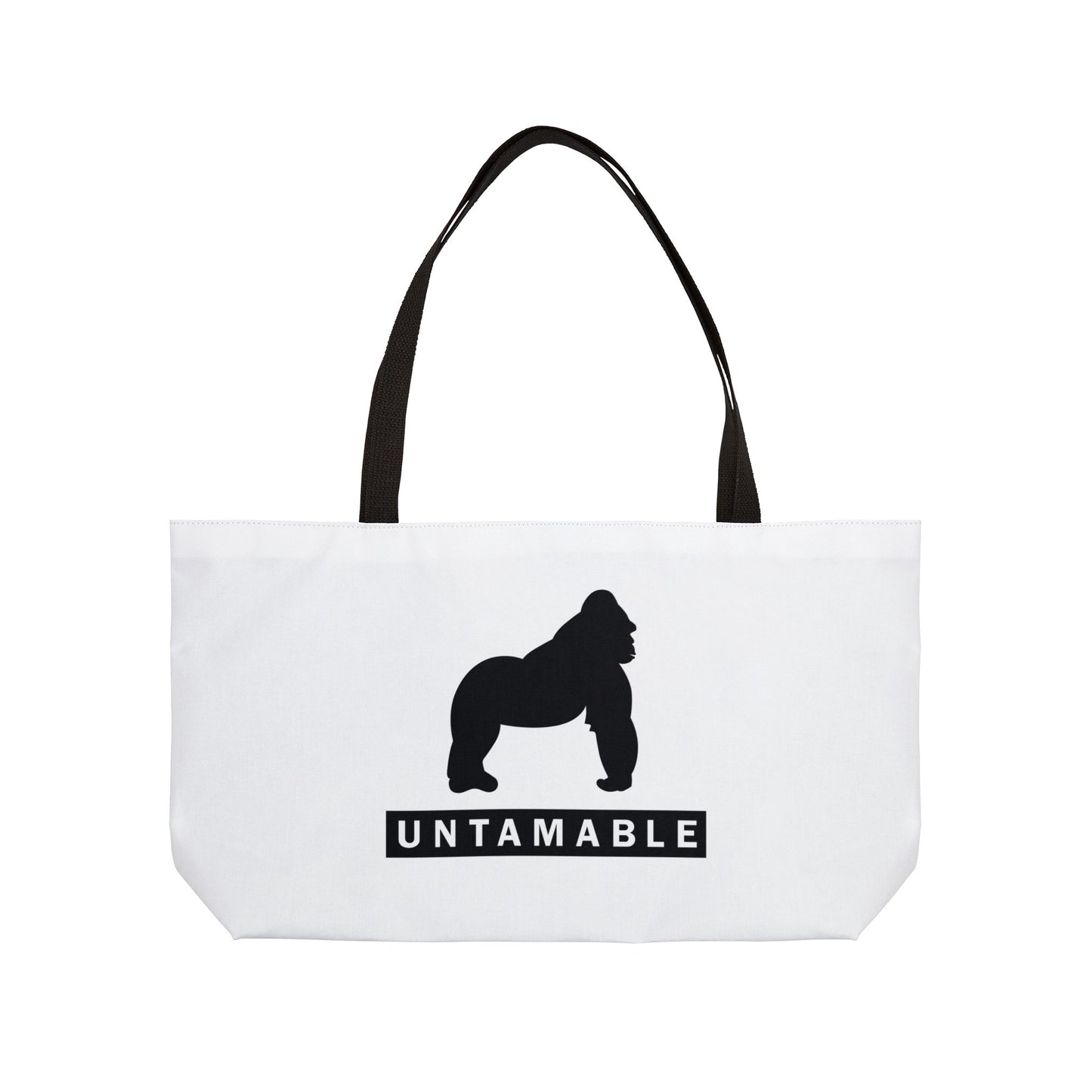 Weekender Tote Bag White with Black Gorilla