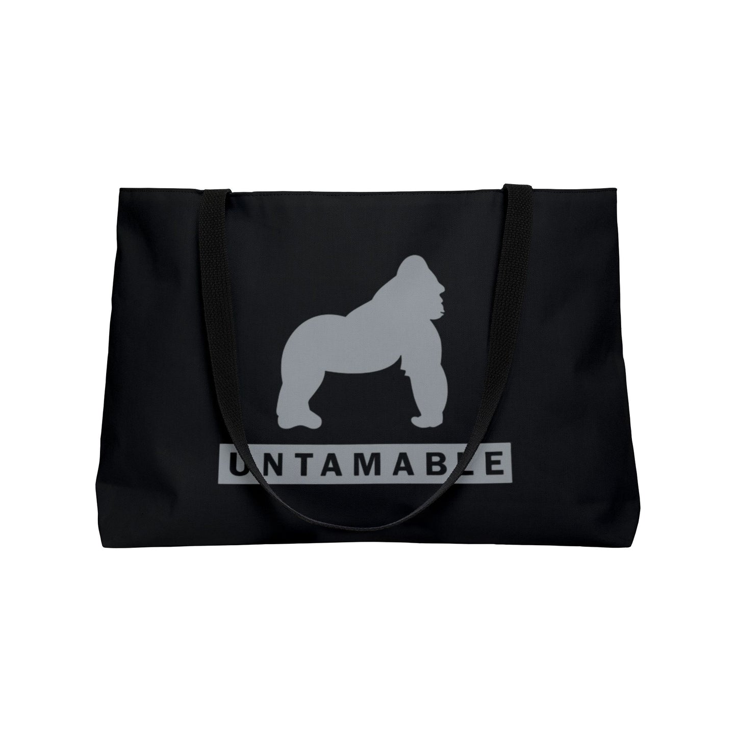 Weekender Tote Bag Black with Grey Gorilla