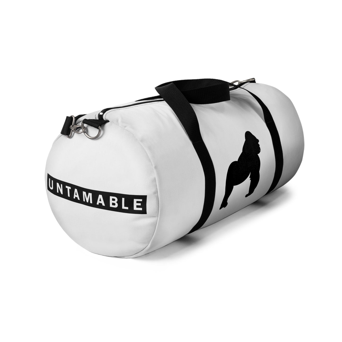 Untamable Duffle Bag White with Black Logo