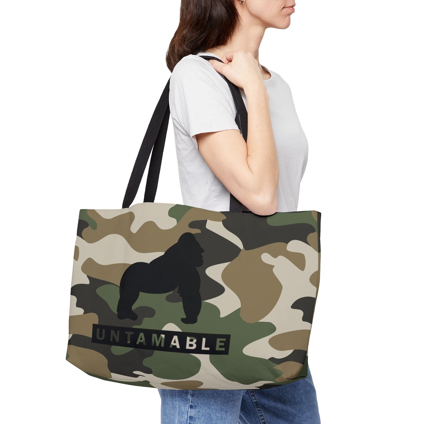 Weekender Tote Bag Camo with Black Gorilla