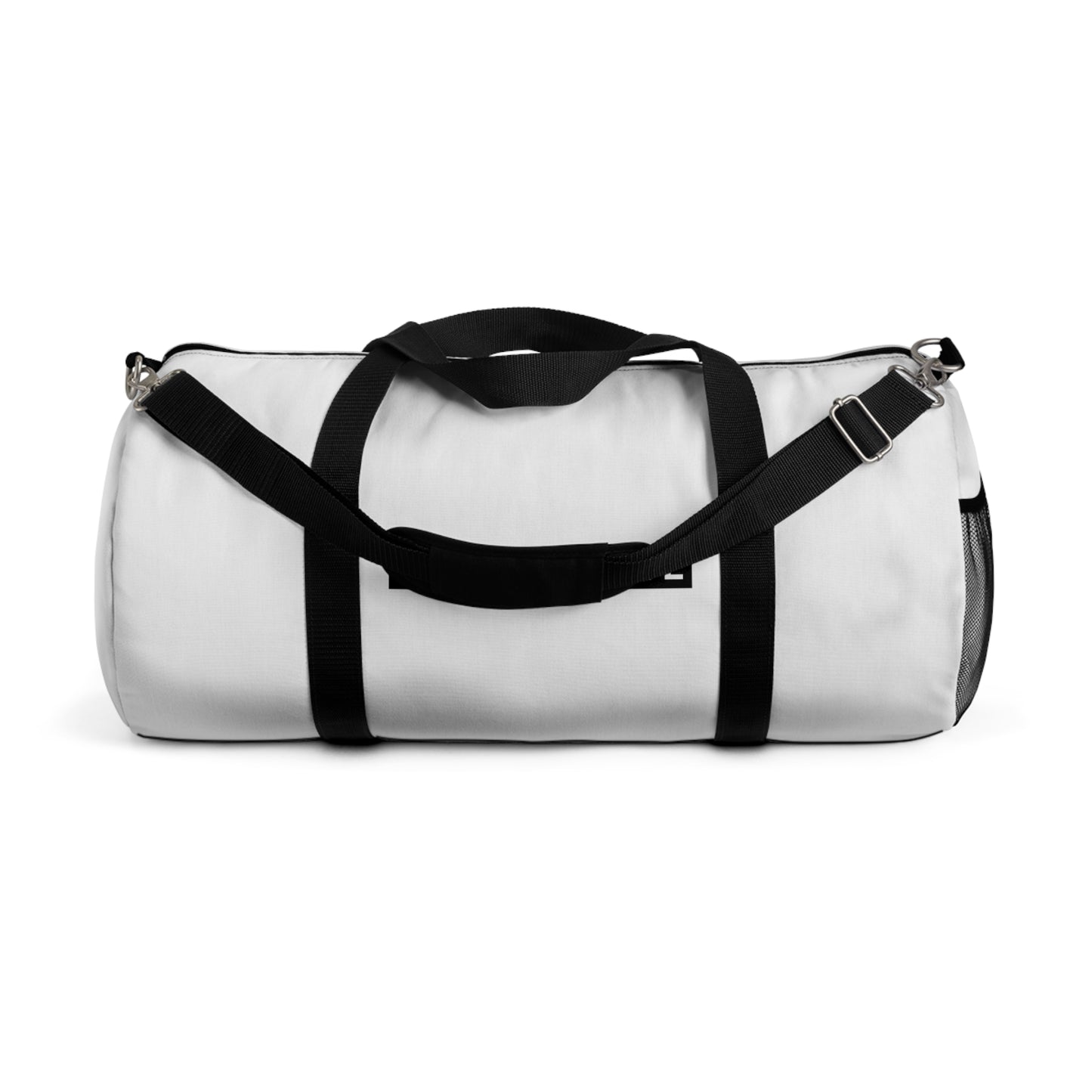 Untamable Duffle Bag White with Black word only Logo