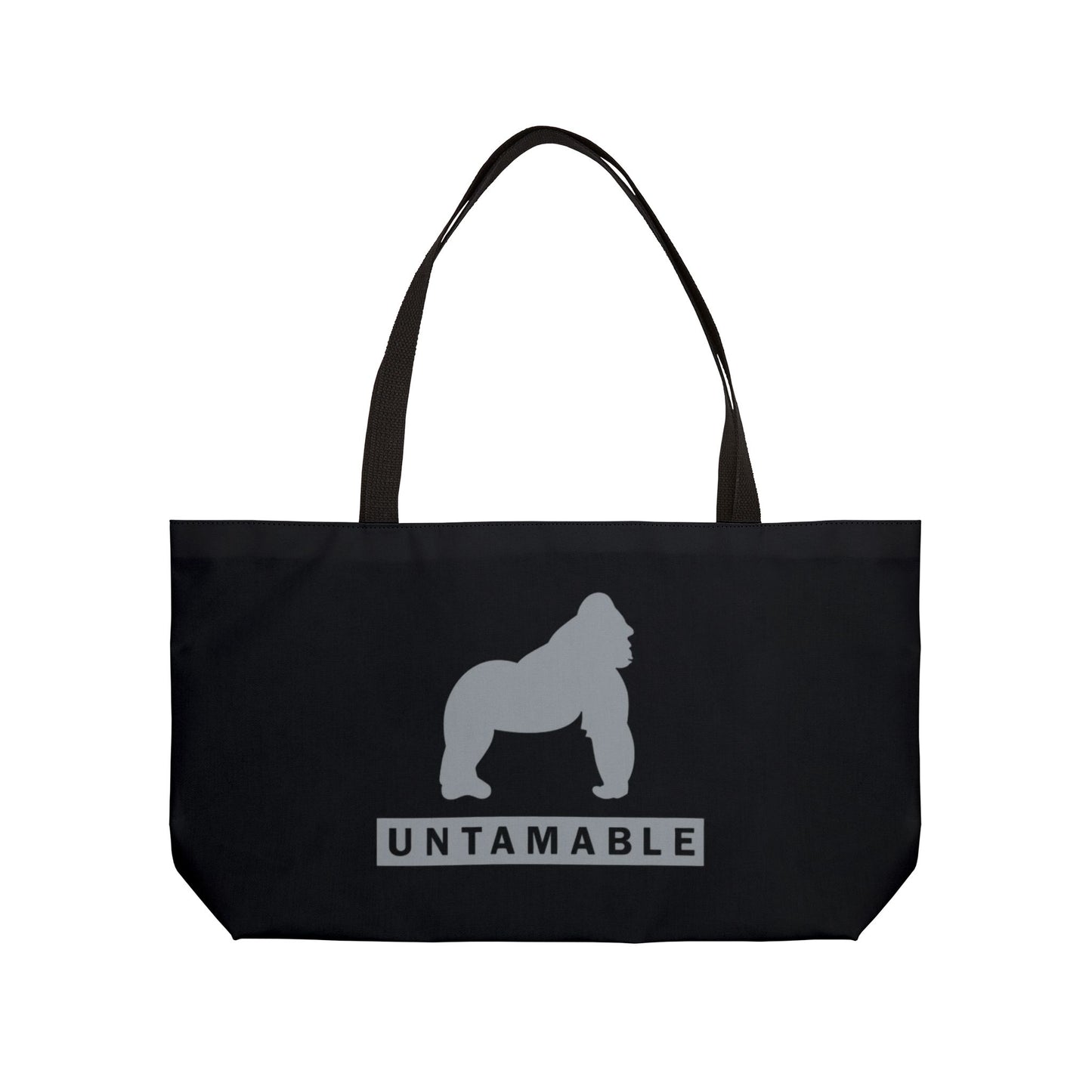 Weekender Tote Bag Black with Grey Gorilla