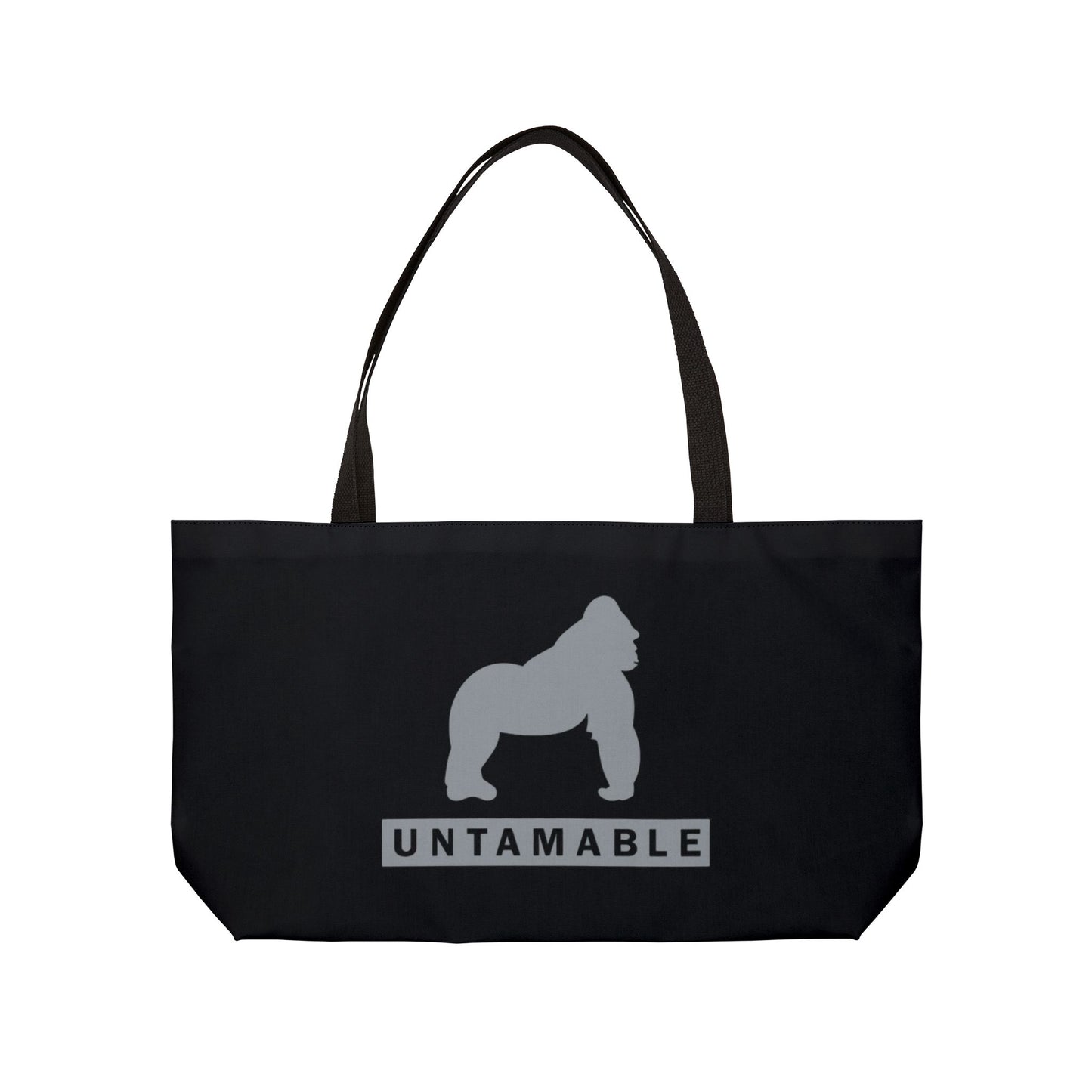 Weekender Tote Bag Black with Grey Gorilla