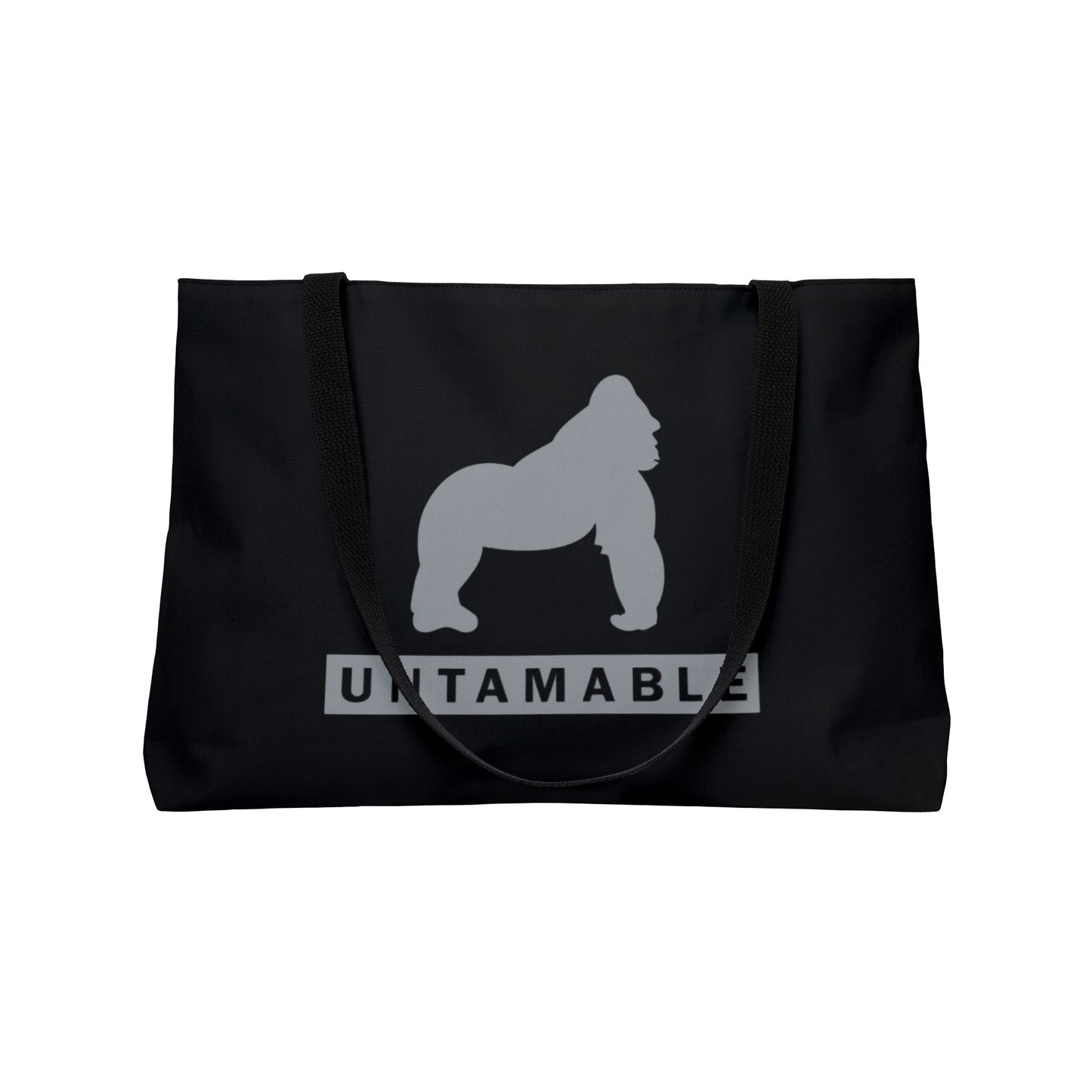 Weekender Tote Bag Black with Grey Gorilla